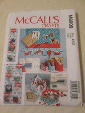 McCalls 6909 Sewing Room Pattern Drawstring Organizers Pincusion Message Board