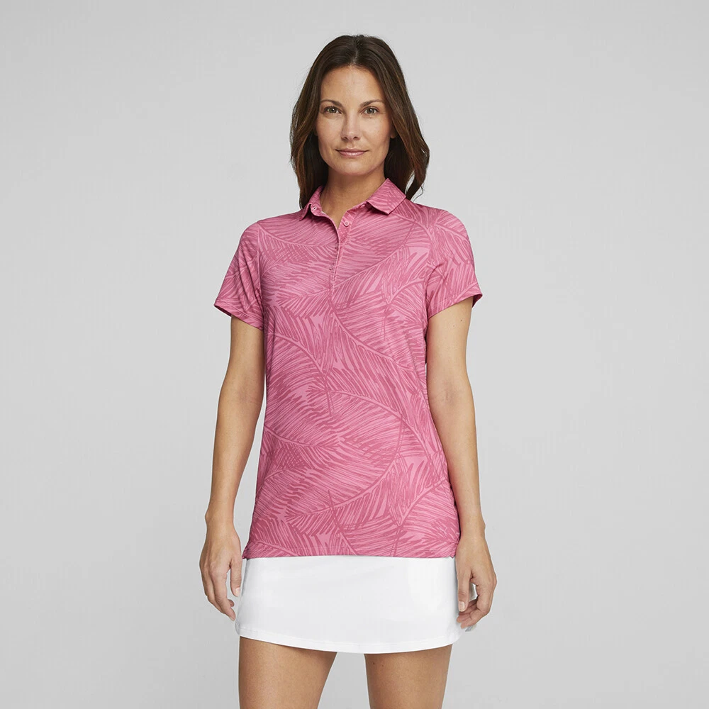 Puma Golf Ladies Mattr Short Sleeve Polo Shirt in Strawberry Burst