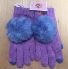 Juicy Couture Girls Purple Pom Pom Texting Gloves One Size Fits Most 48.00