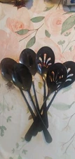 Serving Utensils 6 spoons/3 tongs black-brand new-unbranded