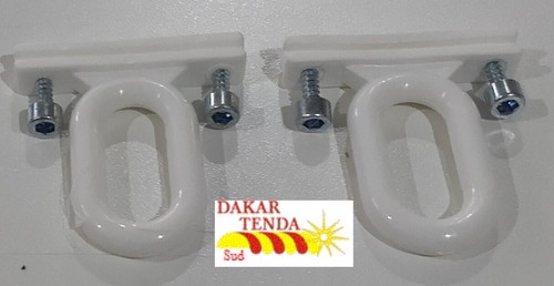 Coppia Occhioli per tenda da sole a caduta Gancio Bianco/Marrone FATTO IN ITALIA - Picture 3 of 10