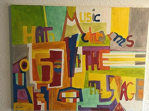 Phyllis Trager HYMAN Modern Abstract on Canvas Greenwich Village 1936-2011 Art - Picture 9 of 11