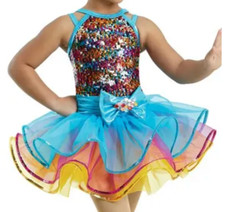 New WEISSMAN Wonderful Life 10819 RAINBOW Sequin Tiered TUTU DRESS IC INT.CHILD