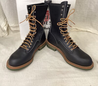 GREAT RED WING Made in USA 0919 BLACK Logger Work Boots NEW in Box
