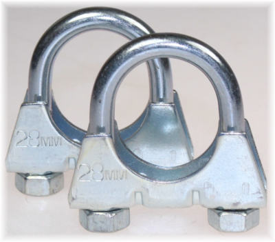 2St Bügelschelle Rohr Schelle U-Bolt Clamp M8 x 28 mm U-Schelle Auto TOP Auspuff