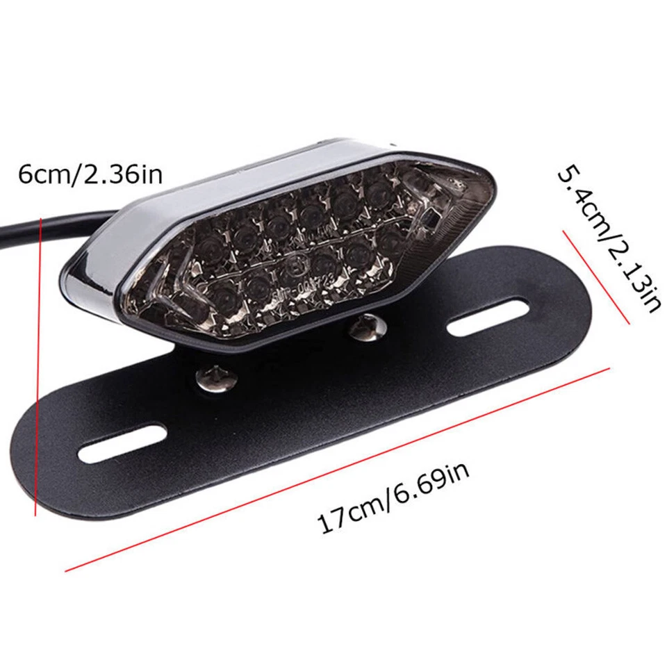 16 LED Motorcycle Quad ATV Turn Signal Brake License Plate Integrated Tail Light Foto 2 de 4