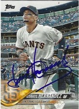 Autographed Signed 2018 Topps #592 Gorkys Hernandez San Francisco Giants Tough