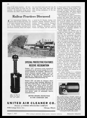 1937 Allis Chalmers LO-6 Oil Tractor Photo United ''CT'' Oil Bath Cleaner Print Ad