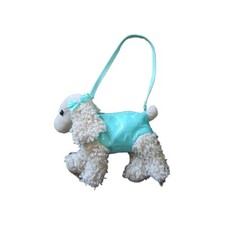 Poochie and Co Purse Poodle Blond Turquoise Zip with Strap