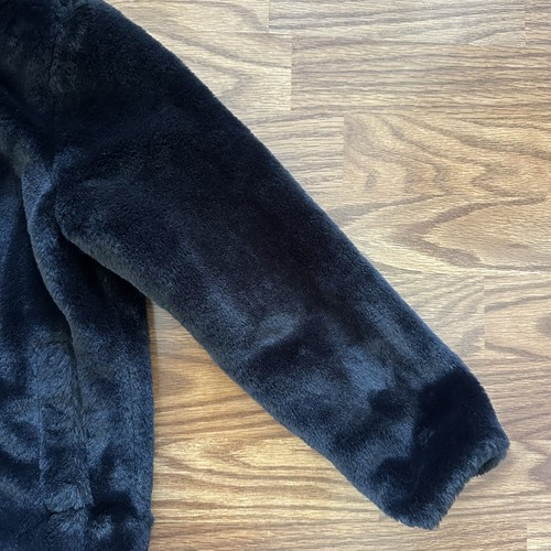 Cat & Jack Girls Size Medium 7/8 Faux Fur Hooded Jacket Coat Full Zip Black EUC! - Picture 5 of 11