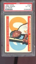 1960 Topps #566 Hank Aaron All Star Sport Magazine PSA 6 Graded Baseball Card