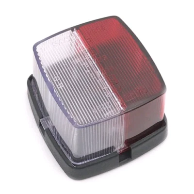 Luce Ingombro Quadrata Bianco/Rosso Senza Lampadina Camper