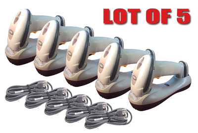 LOT of 5 Symbol LS4278 Wireless Cordless Barcode Scanner BlueTooth White Laser