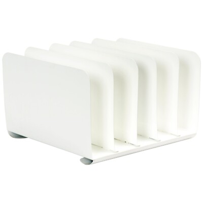 1960s vertical file organizer white lacquered steel