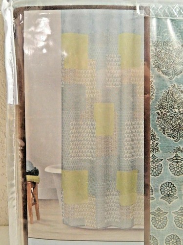Home Classics Fabric Shower Curtain Patchwork 70 x 72 - Picture 3 of 3