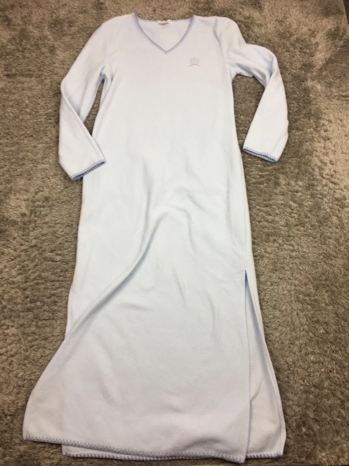 Pijama feminino Tommy Hilfiger vestido de noite tamanho pequeno azul longo - Imagem 3 de 4