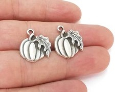 2 Pcs Fruit Leaf Leaves Dangle Charms Antique Silver Plated jewelry Accessories