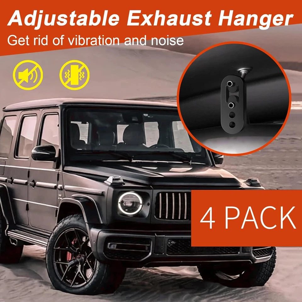 4Pc Performance Polyurethane Rubber Exhaust Hangers Adjustable Muffler Universal Foto 2 de 4