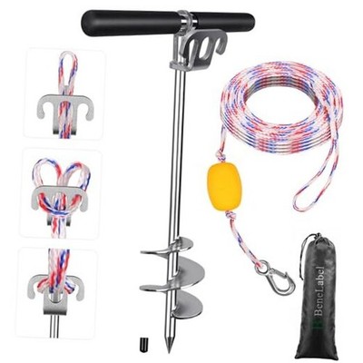 17'' 26'' 36'' Boat Sand Anchor for Boat 17'' Anchor with 32ft White & Red Ropes