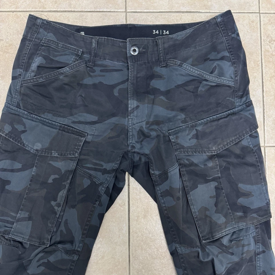 Pantalones de Carga G Star Raw Rovic 3D Cónicos 34x34 Utilidad Camuflaje Militar Ejército Foto 2 de 4
