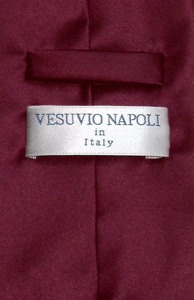 Juego de corbata y pañuelo Vesuvio Napoli color BORGOÑA liso para hombre Foto 2 de 2