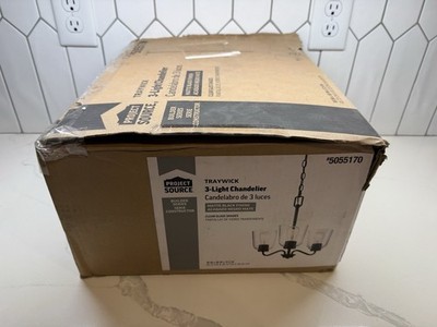 Project Source 3-Light Chandelier Matte Black Finish # 5055170 - Open Box