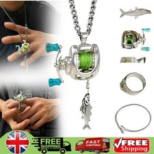 Fishing Reel Necklace Mini Rotating Reel Necklace Angler Jewelry Pendant