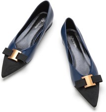 NWT C.Paravano Women  s Flats I Flat for Women Leather I Pointed Toe Flat Sz 8.5