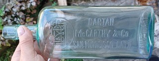 CARTAN McCARTHY SAN FRANCISCO CALIFORNIA AQUA PRE PRO QT WESTERN WHISKEY BOTTLE