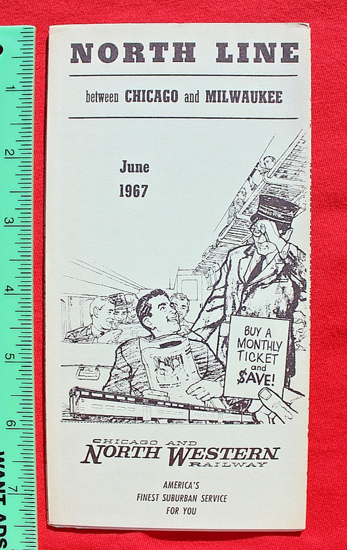1967 Chicago & Milwaukee Railway North Line C&NW Railroad Suburban Train Service