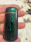 Vintage Green and black marbled Butane Lighter  With Black Leather Case — photo 2