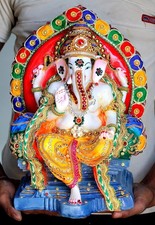 Beautiful Singhasan Ganesh Ganesha Ganpati Idol Statue Sculpture Figurine