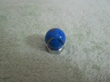 Vintage Blue Opaque Folded Pontil Banded Marble