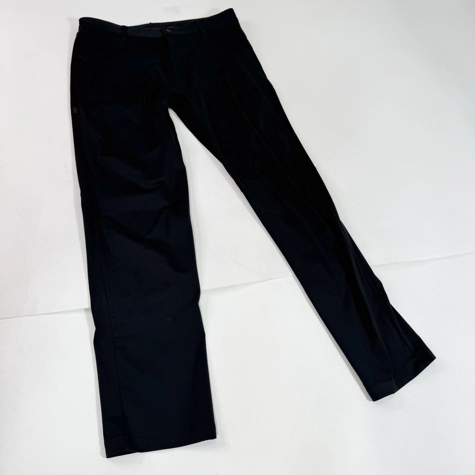 Rhone Pants Mens 34 Black Performance Stretch Straight Leg Travel Workwear