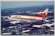Postcard NWT Air Boeing B-737-210C Advanced at Yellowknife aviation airplane