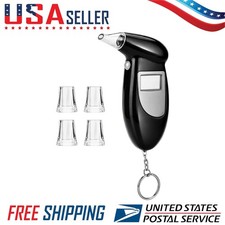 Digital LCD Breathalyzer Backlight Alcohol Tester Black Plastic Tool