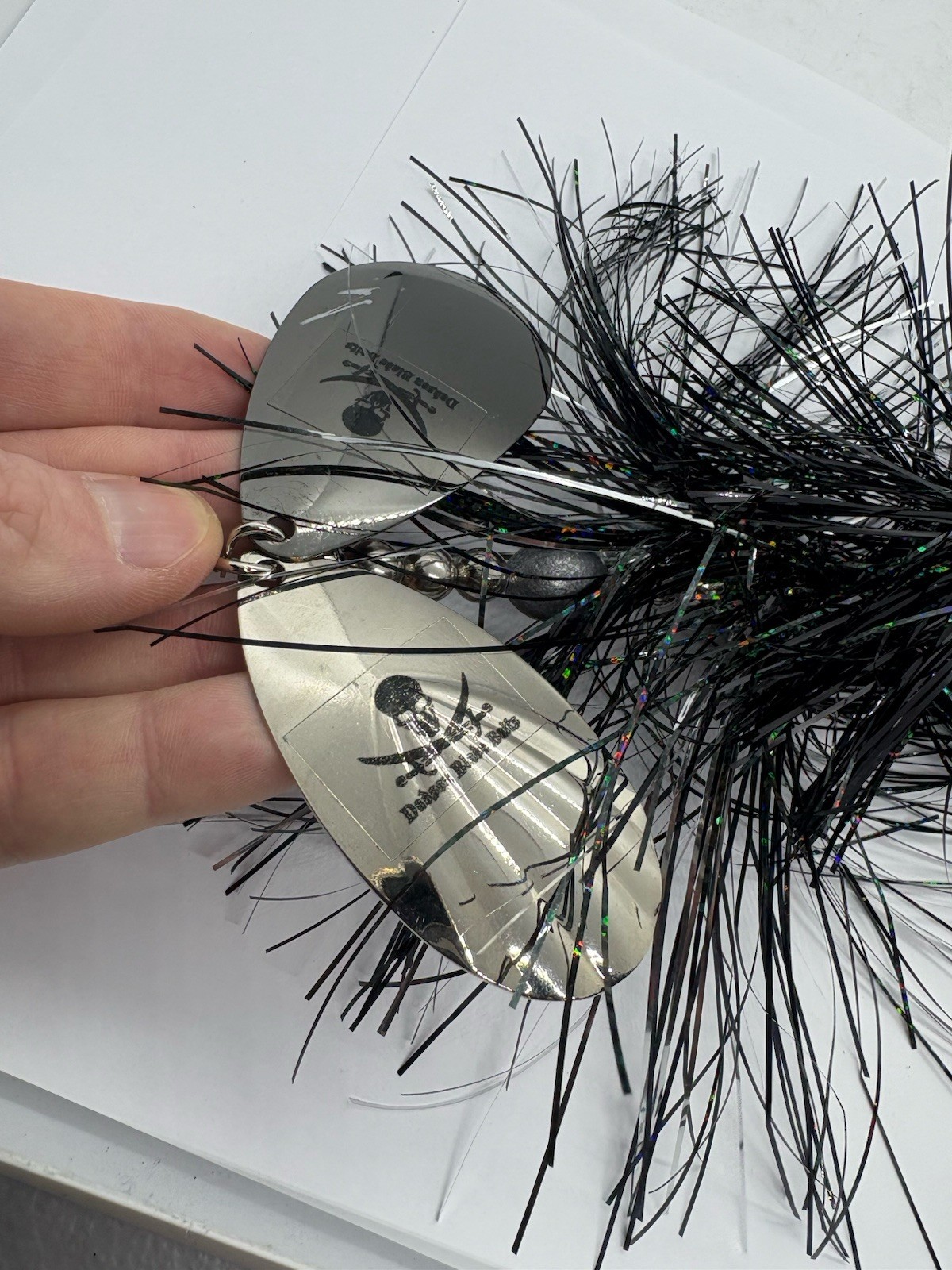 11” Dadson Blade Baits Black Star Big Betty Balou Tinsel Bucktail Musky Lure - Image 2
