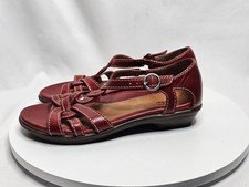 Dansko Red Leather Strappy Mary Jane Heel Sandals Womens Size US 5.5-6 EU 36