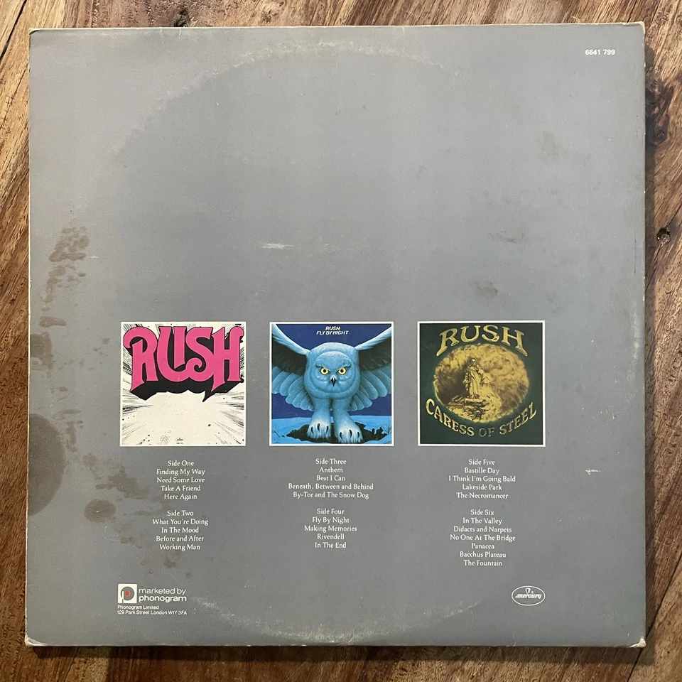 RUSH - ARCHIVES = RUSH / FLY BY NIGHT / CARESS OF STEEL NEAR MINT VINYL LP X3 - Image 2 of 4