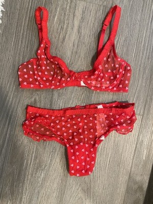 $60 Victoria s Secret Tease Unlined Demi Bra Set 34B /Small Cheeky Panty NWT  