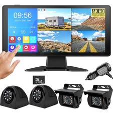 9" Quad Monitor DVR Touch Screen 360 View 4CH AHD 1080P Camera for Truck Caravan