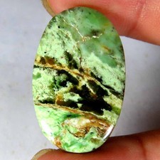 25.05Cts Natural Super Chrome Chalcedony Oval Cabochon 18x30x5mm Top Gemstone
