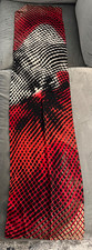 Vintage Anne Klein Silk Scarf: Red, Tan Black Geometric Avant Garde Print