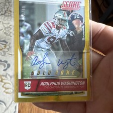 Panini 2016 Score Gold Zone Adolphus Washington #393 Rookie Auto /99 Card. rookie card picture