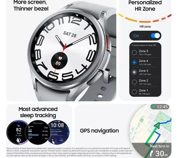 Samsung Galaxy Watch6 Classic SM-R960 47mm Silver With Extras - Image 3 of 4