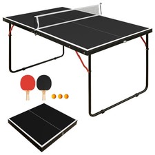 Foldable 4.5FT Ping Pong Table with Net  2 Paddles Black