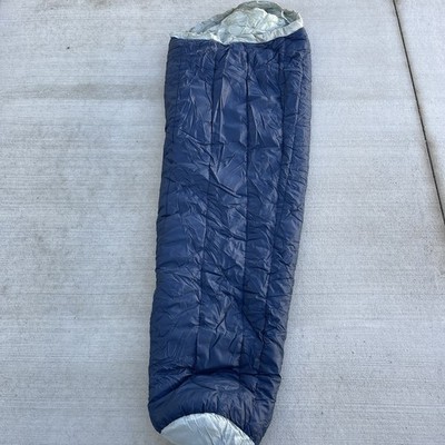 Vintage Cabelas Mummy Sleeping Bag Premium Luxury Filling 32x60 Blue Warm
