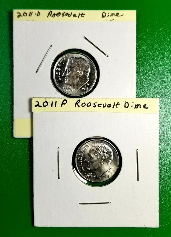 2011 P&D Roosevelt Dime ' HIGH GRADE'  ~  Full Torch 2-Coins                5556