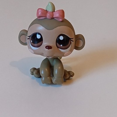 LITTLEST PET SHOP LPS AUTHENTISCHE PFIRSICHSCHLEIFE BABY AFFE #1593