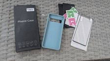 Google Pixel 7 Blue Shockproof Kickstand Back Case, Patterned Protector Kit